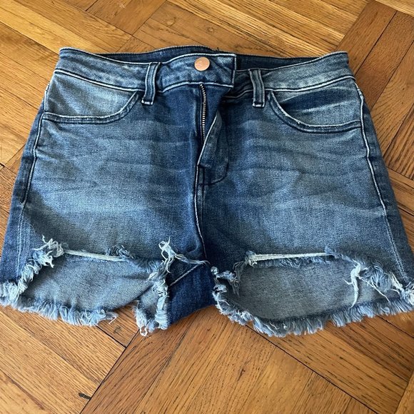 EMG Denim High Rise Cutoff Shorts - Picture 3 of 6